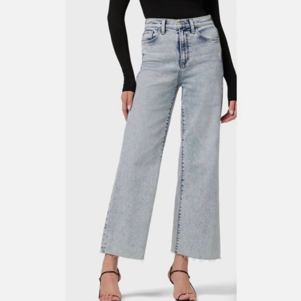 Joe’s The Mia Acid Wash Cute Hem High Waist Ankle Wide-Leg Jeans